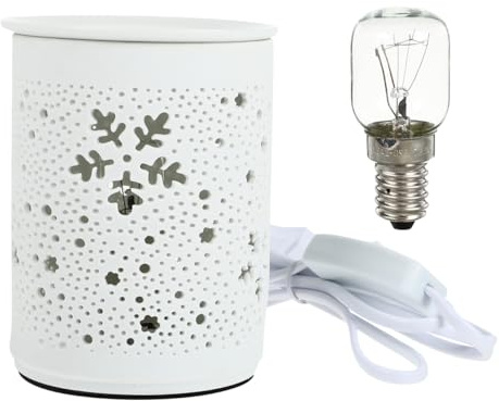 TOYANDONA Elektrische Duftlampe aus Keramik 25 W, Gold, Rund | Aromatherapie Brenner zum Einstecken, Steckdosenlampe mit Lufterfrischerlampe für Innen