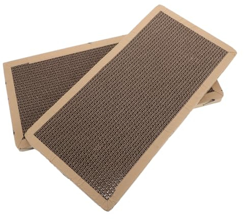 DIYEAH 2 Stück Quadratische Katzenkratzmatte aus Papier mit Sisal Wellpappenrand zum Schutz von Teppich und Sofa für Drinnen Einfache Pflege und Möbelschutz