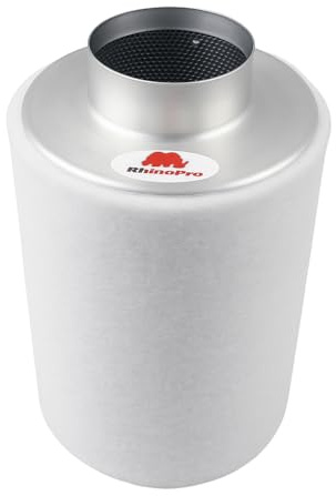 Rhino Pro Aktivkohlefilter 125mm x 400mm - Anschluss 125mm - Luftstrom 500–700 m³/h - Hochwertiger Geruchsfilter für Growbox, Lüftung & Abluftsysteme