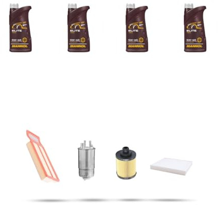 Kit tagliando 4 FILTRI e 4L OLIO M compatibile con Fiat Grande Punto 1.3 D Multijet 55kw dal 2005