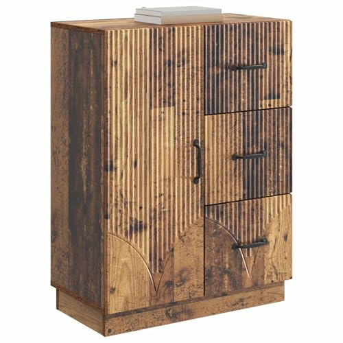 vidaXL Sideboard Altholz 66 x 34,5 x 87 cm Holzwerkstoff, Wohnzimmer, Moderne Aufbewahrung, Esszimmermöbel, praktischer Schrank, viel Platz für Ordnung