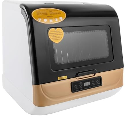Compacte et portable Mini lave-vaisselle, nettoyage à 360° avec plusieurs modes, lave-vaisselle de table peu encombrant pour célibataires et petites cuisines
