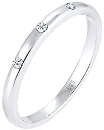 Elli DIAMONDS Ring Women Band Ring with Diamond (0.045 ct) in 925 Sterling Silver