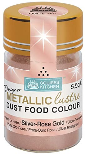 Squires Kitchen Designer Silver Rose Gold Metallic Lustre Dust 5.5g