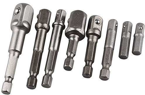 HALJIA 8 Stücke Socket Adapter Impact Sechskantschaft Bohrer Bar Set 1/4 3/8 1/2 Wrench Extension Dreht Bohrmaschine in High Speed Nut Driver