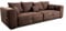 Cavadore Big Sofa Mavericco / Großes Sofa im modernen Design in Lederoptik / Inklusive Rückenkissen und Zierkissen / 287 x 69 x 108 cm (BxHxT) / Mikrofaser Dunkelbraun