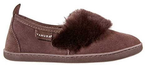 Vanuba - Damen Hausschuhe Cormo, Lammfell Pantoletten, Leder Badelatschen, Wolle, Bequeme Lammfell-Hausschuhe, Handgemacht