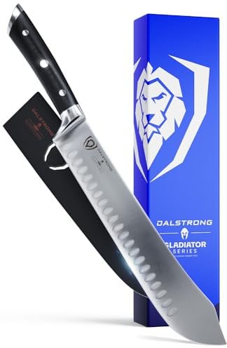 DALSTRONG Bull Nose Butcher Knife10”- Gladiator Series Elite - High Carbon Premium German Steel - Breaking Blade - Black G10 Handle - Boning - w/Sheath- NSF Certified