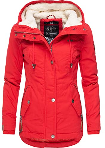MARIKOO Damen warme Winterjacke Bikoo mit großer Kapuze
