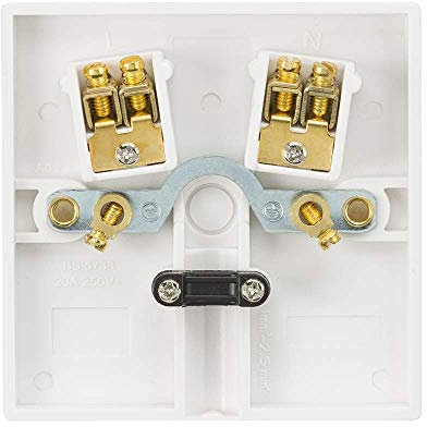 Knightsbridge White Square edge Plastic 20A Flex Outlet Plate
