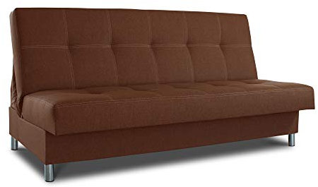 Schlafsofa Bella mit Schlaffunktion - 3 Sitzer Sofa, Couch mit Bettkasten, Bettsofa, Schlafsofa, Polstersofa, Couchgarnitur (Braun (Inari 24))