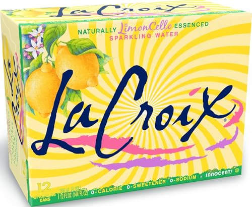 LaCroix – Eau pétillante naturel – 12 canettes x 355 ml – Sans sucres, sans calories, sans sodium (Limoncello)