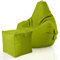 Green Bean 2er Set Sitzsack + Hocker - fertig befüllt - robust waschbar schmutzabweisend - Kinder & Erwachsene Bean Bag Bodenkissen Lounge Sitzhocker Relax-Sessel Gamer Gamingstuhl Pouf - Grün