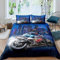 Tbrand Motocross Fahrer Bettbezug Set Extremsport Bettwäsche Set 200x200cm Modern Motorrad Betten Set für Kinder Leicht Dirt Bike Motorrad Mit 2 Kissenbezug