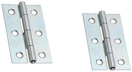 DIELLESHOPPING 2 PEZZI CERNIERA A LIBRO ALI PIANE 50x30 mm ACCIAIO ZINCATO IDEALI PER ANTE DI MOBILI IN LEGNO
