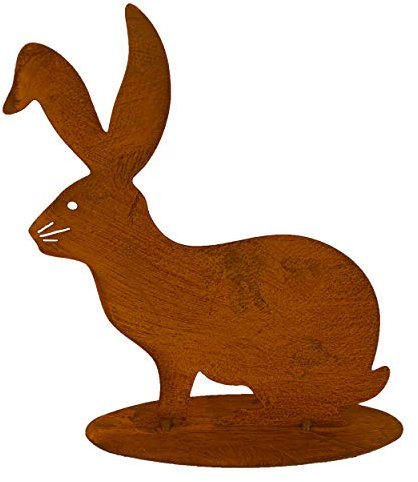 Rostikal Metall Osterhase 25 cm - Wetterfeste Frühlings- und Osterdekoration für den Garten