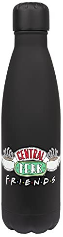 FRIENDS - Botella de Agua Acero Inoxidable - Botella de Agua Libre de BPA - Regalo de la Serie de TV Mercancía Marco - Frasco de Agua - 750ml - Negro