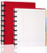CAGIE Discbound Notizbuch mit herausnehmbaren Seiten, 5 Themen, Spiralnotizbuch mit Trennblättern, weiches Leder, Discbound Notizbucheinband, 21,3 x 21,6 cm, Rot