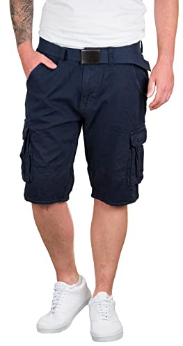 Indicode Ocean Herren Cargo Shorts Kurze Hose Short inkl. Gürtel 7 Taschen bis 3XL
