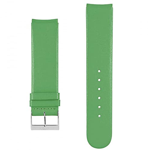 Akteo Flachleder Uhrenarmband Silberschnalle 20 Grün