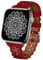 TopPerfekt Lace Leather strap Compatible Apple Watch 42mm 44mm 45mm 49mm Women Ultra Thin hollow out Breathable Leather strap Classic Clasp for iWatch Collection Ultra SE 8 7 6 5 4 3 2 1 red