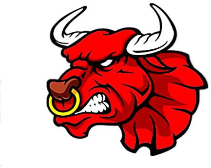 MACMRD Auto Aufkleber 17,7 * 15 cm Red of Bull Creative Car Sticker Aufkleber wasserdichte Aufkleber Dekoration