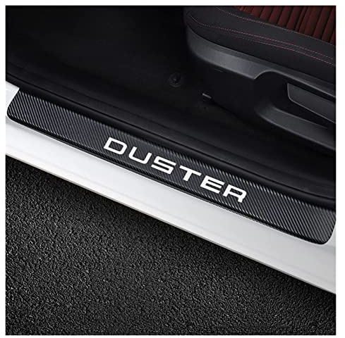 EAGLEG 4 Pcs Door Sill Protector for Da-CIA Duster, Carbon Fiber Threshold Edge Non-Slip Scuff Guard Protection Strip Sticker,Black