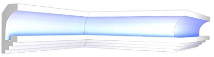 Stuck Dekorbau 24 meter+4 Ecken Indirekte Beleuchtung LED Lichtprofile Wand Stuckleiste Profil BL13
