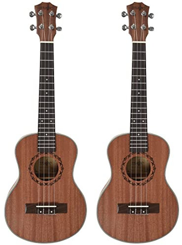 Keavenoy 2 x Tenor Acoustic Electric Ukulele Gitarre 26 Zoll 4 Saiten Ukulele Gitarrist aus Holz Handwerk Mahagoni