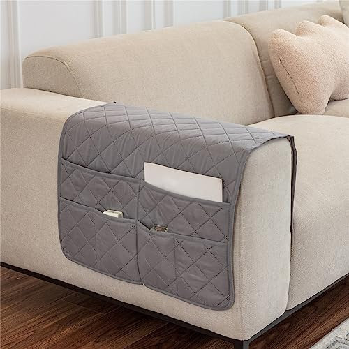 FANSU Sofa-Armlehnenbezüge 2-er Set, Armlehnen Organizer, Ohrensessel Relaxsessel Armlehnenschoner, Sofa Armlehnenbezüge, Möbelschutz für Sofa, Stuhl (Grau)