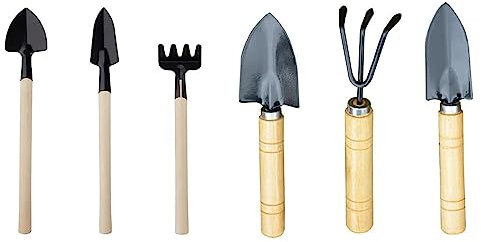 HFYMXNB Mini Attrezzi da Giardinaggio, Set da Giardinaggio,Strumenti per Piantare in Vaso,Gecespugliatore, Pala da Giardinaggio, Regalo da Giardino per Uomo Donna,6pcs