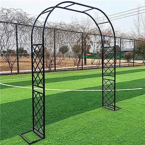 ARtsim Rosenbogen Metall Rankhilfe Torbogen Rankgitter Rankbogen Gartenbogen für Kletterpflanzen Eisen Spalier 140cm 180cm 280cm 350cm 370cm breit (Color : Schwarz, Size : 280cm x 250cm)