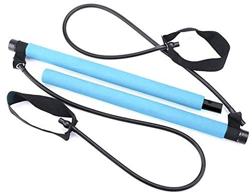 TAMOSH Tragbare Bar Kit Yoga Stick mit Widerstands Band, Haus Gym Yoga ÜBungsbar mit Fuß Schlaufe für KöRper Training