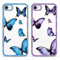 Yoedge Pack of 2 Transparent Mobile Phone Case for iPhone 8/7 / SE 2022 / SE 2020 Case Butterfly 4.7 Inch TPU Protective Case for iPhone SE 3 Case 3D Purple Butterfly Pattern Aesthetic Girls