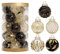 belupai 25PCS Christmas balls Ornaments, Assorted Shatterproof Christmas balls Ornaments with Strings, Reusable Hanging Tree Assorted Ornament Set for Xmas Tree, Holiday(Black)