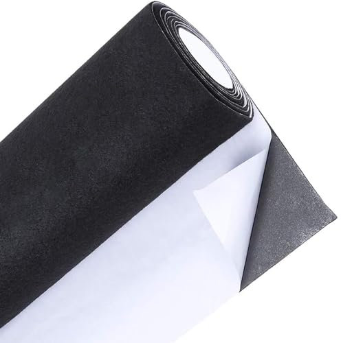 GIGIIS Filz Selbstklebend Schwarz 40 x 200cm Klebriger Filz Mehrzweckklebstoff 2mm Dick Filzgleiter Selbstklebender Filzstoff für Box Liner Cup Mat Bilderrahmen Stuhlbein Tischbeine
