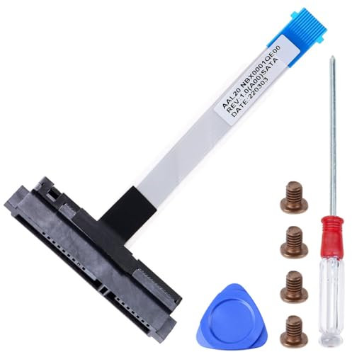 ZHUROUPU 7 PCS SATA DRIDE HARD HDD Connecteur Remplacement du câble pour Dell Inspiron 5552 5555 5558 5559 5566 VOSTRO 3458 3459 3558 3568 (noir) incluant des outils de rénovation kit