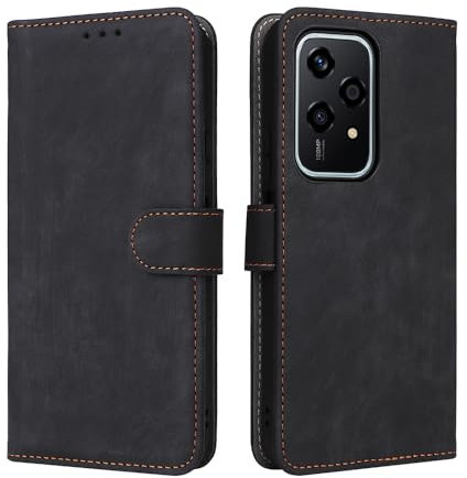 XINNI Cover per Honor 200 Lite 5G Custodia, RFID Protection Flip Magnetica Pelle PU/TPU Portafoglio, Nero