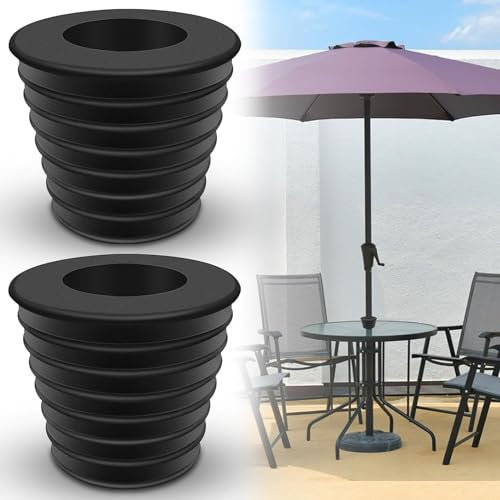 SDwfxd 2 Pièces Cône de Parapluie Support de Base, Noire Caoutchouc Base Parasol, Cône de Parasol pour Trou de Table ou Pied de paraso