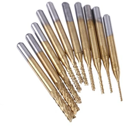 10 stücke 3,175 Dia CNC Schaftfräser Mini PCB Hartmetall Fräser Kit Set 0,8-3,175mm for Fräswerkzeug