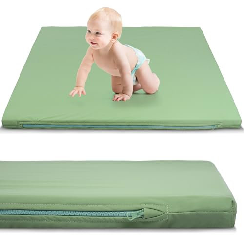 Baby Spielmatte:Faltbare Spielmatte für Babys Kinder Spielmatte, Baby Spielmatten für Boden wasserdichte Spielmatte für Baby, große Kleinkind Spielmatte für 1-3 Jahre Kleinkinder (Lichtgrün)