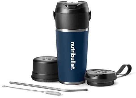 nutribullet Flip Portable Blender with Insulated Cup, Cordless, Matte Indigo, NBPB50350IND