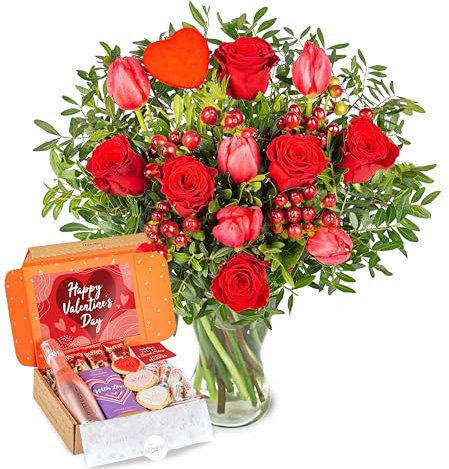 12 Red Roses Fresh Flowers - Birthday, Anniversary, Get Well, Thank You, Occasion Flower - Cut Floral Arrangement for Gifts, Weddings, Sympathy, Celebrations, and Special Events (+ Valentines Postal)