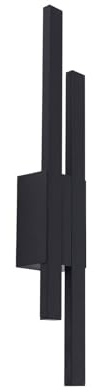 Lindby LED Wandleuchte außen Sakari (spritzwassergeschützt (Modern) in Schwarz aus Aluminium (2 flammig,) - Außenwandleuchten Wandlampe Led Außenlampe Outdoor für Außenwand/Hauswand