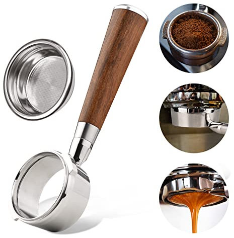 Porte-filtre à café en acier inoxydable avec 2 oreilles 58 mm avec poignée en bois pour GAGGIA CLASSIC EVOLUTION ESPRESSO BABY CLASSIC NEW BABY