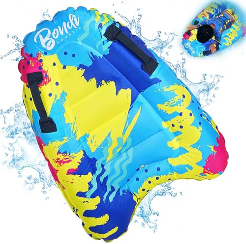 Surfbrett Aufblasbar, Hillylolly Kleine Luftmatratze Kinder mit Griffen, Schwimmbrett Aufblasbar Kinder, Bodyboards, Surfboard, Strandsurfen Pool Schwimmen Sommer Wasserspersport (Sieben Farben)