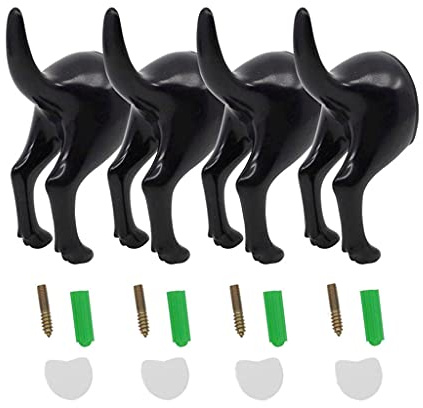 YUTNGYNG 4Pcs Nordic Dog Tail Hooks With Screws Adhesive Tape Wall Mounted For Key Hanger Hat Coat Hook Decora