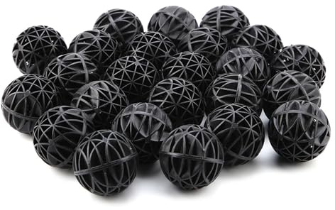 Yechiry 50pcs Teichfilter, Bio -Medien für Aquariumfilter, Biochemikalkugel für Biologische Filter mit Baumwolle für Aquariumteichfiltration (46 mm mit Baumwolle)