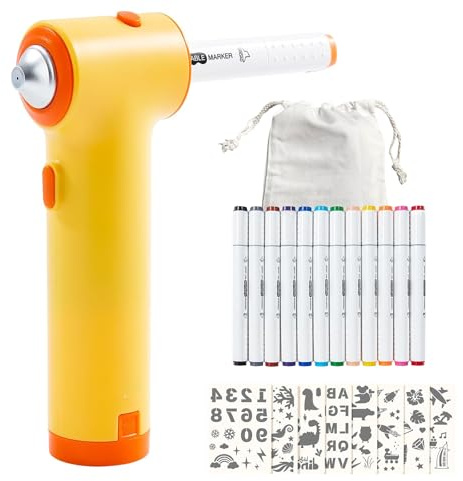 Mocoli Airbrush Set Kinder, Kreative Batik Set Gelb
