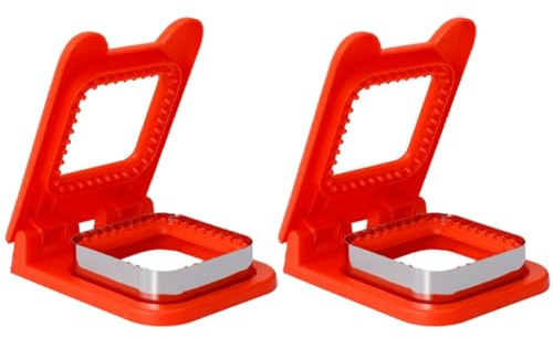 Osmond Metal Sandwich Cutter Sealer Square Sandwich Cutter Kids Lunch Box Bento Box Red